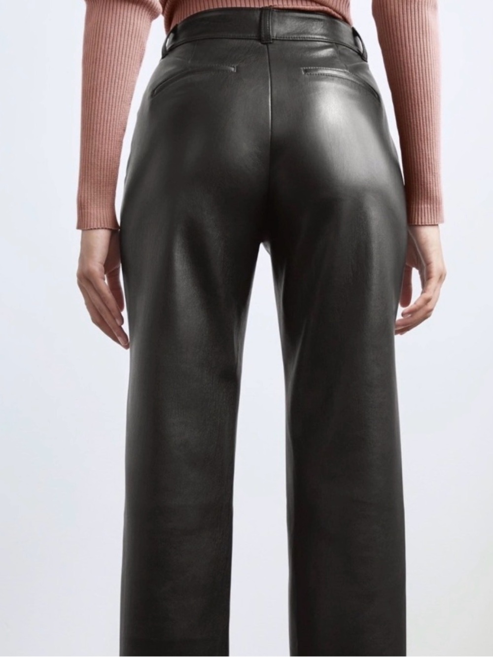 Aritzia BABATON Command Pants Black Vegan Leather Size 4 - Picture 7 of 9
